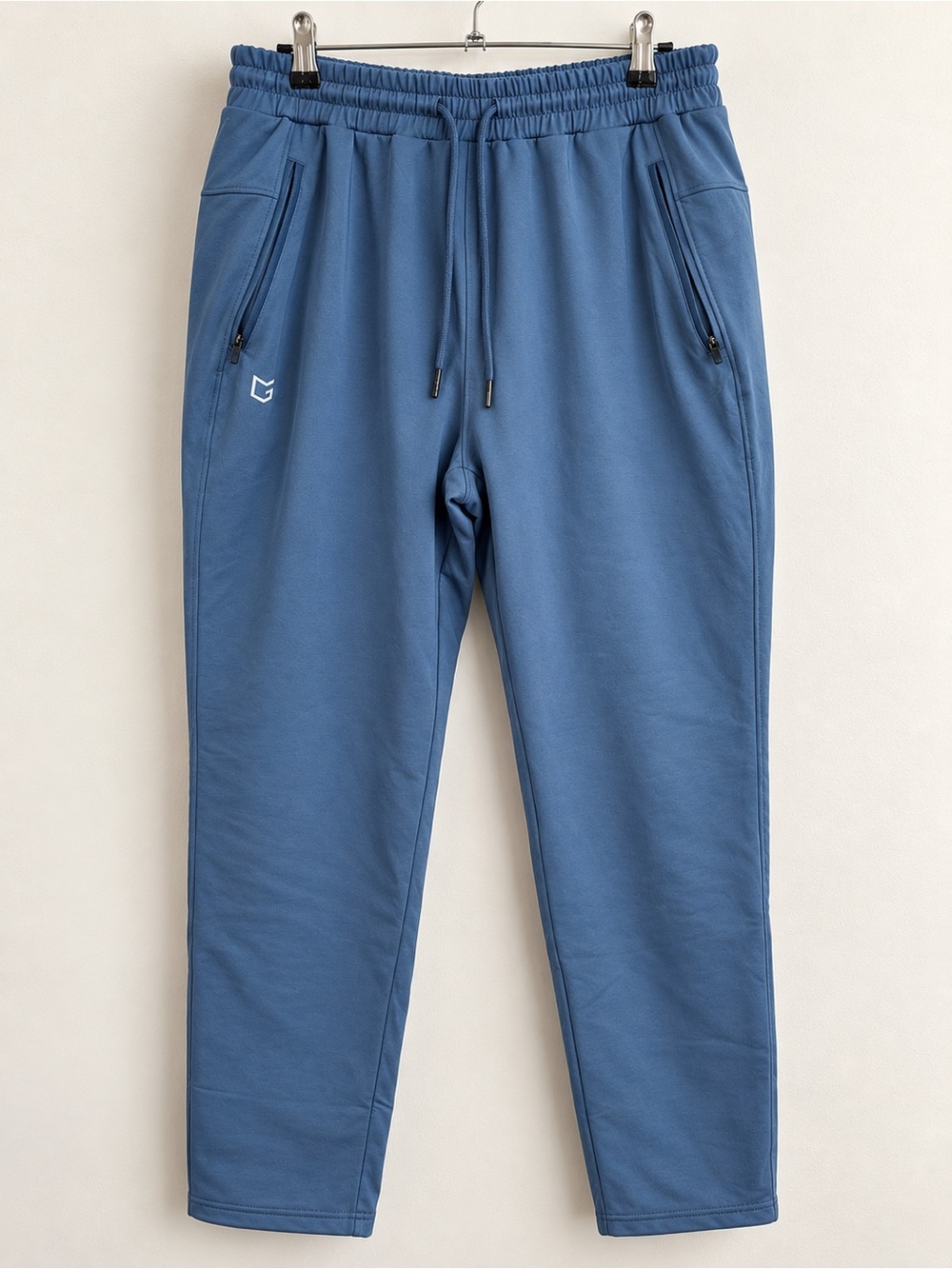 Men's Slate Blue Jogger Sweatpants with Zip Pockets - Large